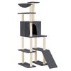 vidaXL &Aacute;rvore p/ gatos c/ postes arranhadores sisal 166cm cinza-escuro