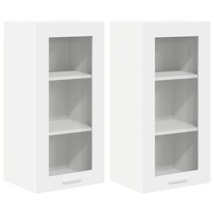 vidaXL Arm&aacute;rio suspenso com armazenamento 2 pcs Branco 40 x 31 x 80 cm