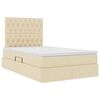 vidaXL Cama com arrumação e LED Creme 120 x 200 cm Poliéster
