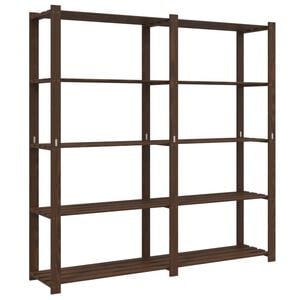 vidaXL Unidade de 5 prateleiras 170x38x170 cm pinho maci&ccedil;o castanho