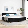 vidaXL Cama Box com colch&atilde;o com cabeceira Preto 200 x 200 cm tecido