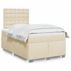 vidaXL Cama boxspring com colch&atilde;o 120x190 cm tecido cor creme