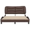 vidaXL Estrutura de cama sem colch&atilde;o Hvar couro artificial 140x190cm castanho