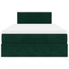 vidaXL Cama otomana com colch&atilde;o & LEDs 120x190cm veludo verde-escuro