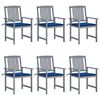 vidaXL Cadeiras de jardim c/ almofad&otilde;es 6 pcs ac&aacute;cia maci&ccedil;a cinzento