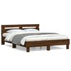 vidaXL Estrutura cama c/ cabeceira derivados madeira carvalho castanho