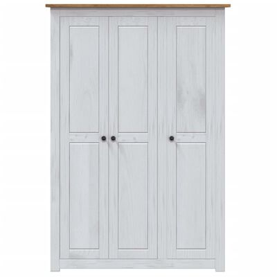 vidaXL Roupeiro com 3 portas branco 118x50x171,5 cm pinho Panamá