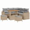 vidaXL Conjunto de Sof&aacute; de Jardim 8 unid. Bege vime PE