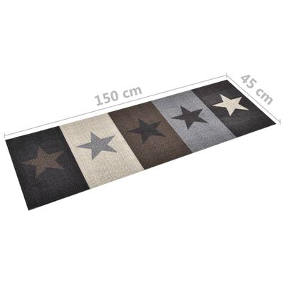 vidaXL Tapete de cozinha lavável com design estrelas 45x150 cm
