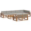 vidaXL Conjunto de Sof&aacute;s para Exterior 9 pcs Natural e Cinzento-Claro