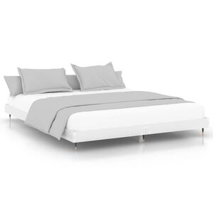 vidaXL Estrutura de cama 140x200 cm derivados madeira branco brilhante