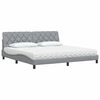 vidaXL Cama com colch&atilde;o 200x200 cm tecido cinzento-claro