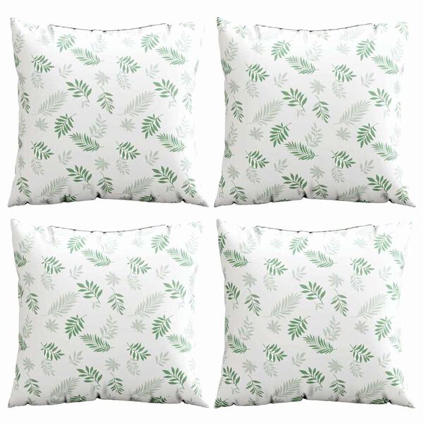 vidaXL Travesseiros Esparramados 4 pcs Padr&atilde;o de Folhas 40 x 40 cm