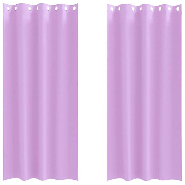vidaXL Cortinas Blackout com Argolas 2 pcs Roxo 225 x 140 cm Poli&eacute;ster