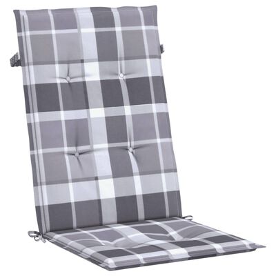 vidaXL Almofadões cadeiras altas de jardim 2pcs tecido xadrez cinza