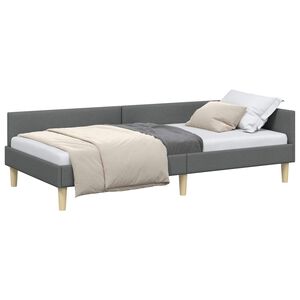 vidaXL Estrutura de Cama de Canto Cinza Escuro 100 x 200 cm tecido