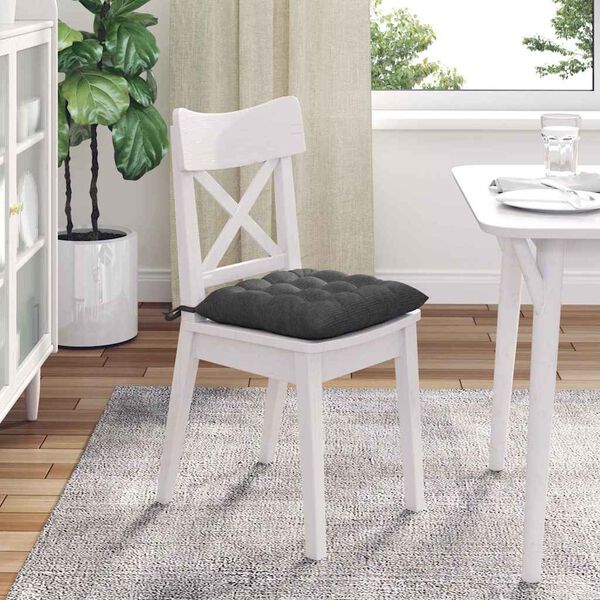 vidaXL Almofadas de Assento 4 pcs Cinza Escuro 40 x 40 x 6 cm