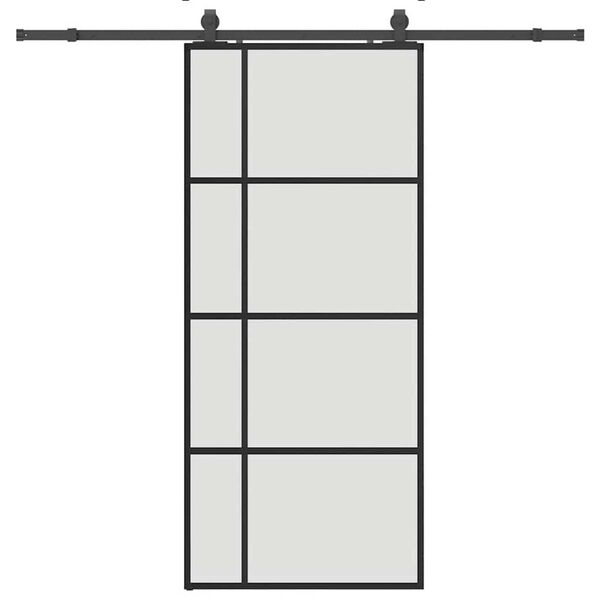 vidaXL Porta deslizante c/ conj. ferragens 90x205cm vidro ESG preto