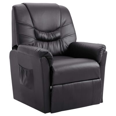 vidaXL Cadeira reclinável couro artificial cinzento