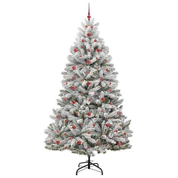 vidaXL &Aacute;rvore de Natal Artificial Verde e Branco 240 cm PVC e Metal