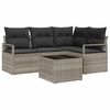 vidaXL Conjunto de Sof&aacute;s 5 pcs Cinzento-claro vime PE