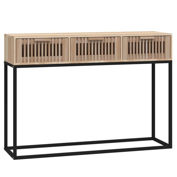 vidaXL Mesa consola 105x30x75 cm derivados de madeira e ferro