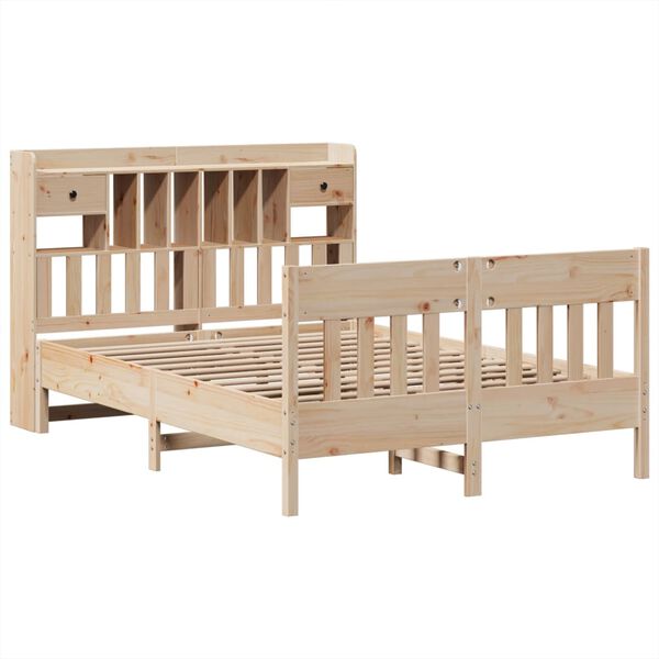 vidaXL Cama sem colch&atilde;o 140x190 cm madeira de pinho maci&ccedil;a