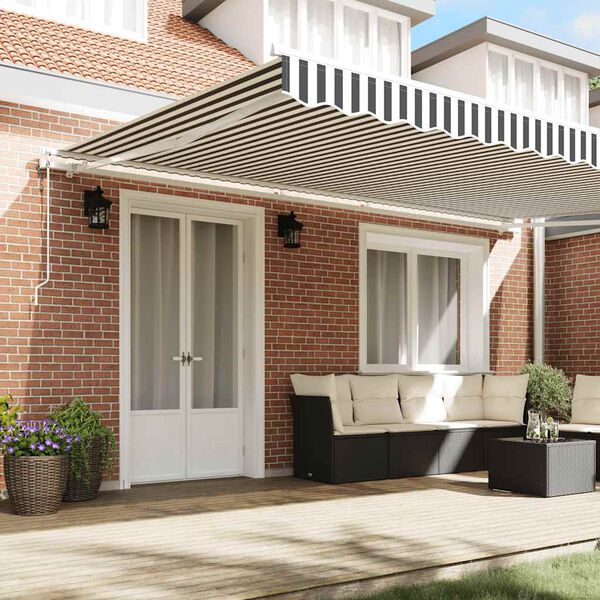 vidaXL Toldo retr&aacute;til autom&aacute;tico 500x300 cm antracite e branco