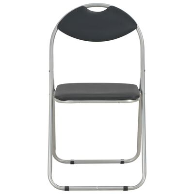 vidaXL Cadeiras de jantar dobráveis 4 pcs couro artificial preto