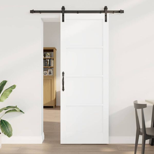 vidaXL Porta Deslizante Branco 78 x 211 cm Madeira de Pinheiro S&oacute;lida