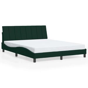 vidaXL Estrutura de cama sem colchão Hanko 160x200 cm veludo verde-escuro