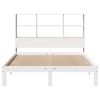 vidaXL Cama com estante sem colch&atilde;o 120x190 cm pinho maci&ccedil;o branco