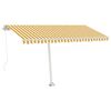 vidaXL Toldo retr&aacute;til manual com LED 450x350 cm amarelo e branco