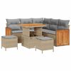 vidaXL Conjunto de Sof&aacute; de Jardim 8 pcs Bege e Cinza Claro