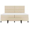 vidaXL Cama Box com colch&atilde;o com cabeceira Creme 200 x 200 cm tecido