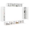 vidaXL Gabinete para TV 8 pcs Branco Brilhante