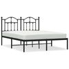 vidaXL Estrutura de cama com cabeceira 140x200 cm metal preto