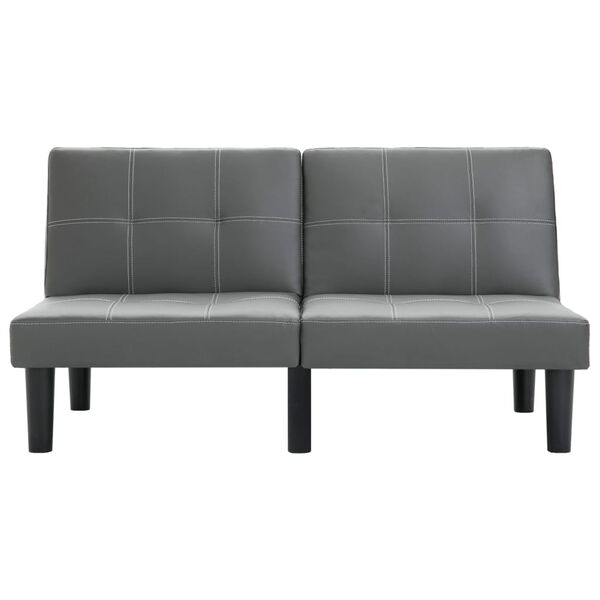 vidaXL Sofá de 2 lugares couro artificial cinzento