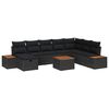 vidaXL Conjunto de Sof&aacute; de Jardim 9 unid. Preto vime PE