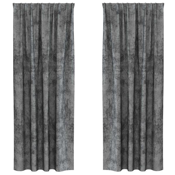 vidaXL Cortinas de Veludo 2 pcs Cinzeto 245 x 140 cm Veludo