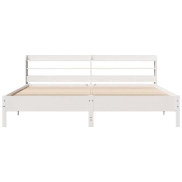 vidaXL Cama sem colch&atilde;o 180x200 cm madeira de pinho maci&ccedil;a branco