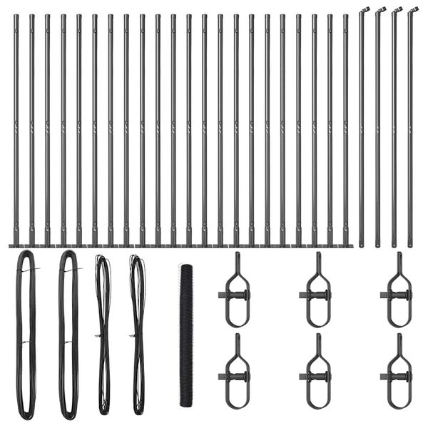 vidaXL Poste de Cerca Cinzeto 50 x 1,6 m (malha de 50 mm) A&ccedil;o e PVC