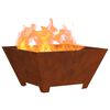 vidaXL Fire Pit Castanho 60 x 60 x 30 cm A&ccedil;o Corten