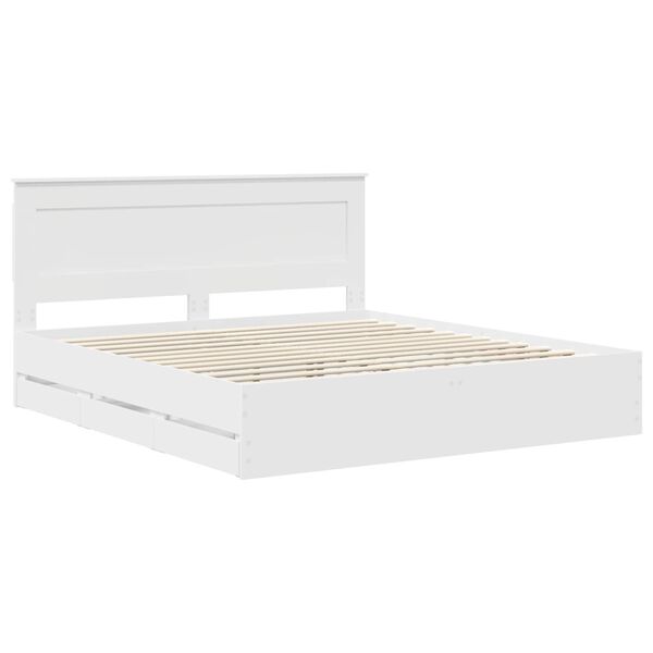 vidaXL Estrutura da Cama Branco 180 x 200 cm Madeira de Engenharia