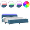 vidaXL Cama Box Spring LED com colch&atilde;o Azul Escuro 200 x 200 cm Veludo