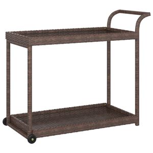vidaXL Carrinho de bar 100x45x83 cm vime PE castanho