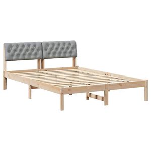 vidaXL Estrutura da cama Marrom e cinza claro 135 x 190 cm