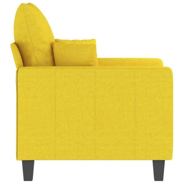 vidaXL Poltrona 60 cm tecido amarelo-claro