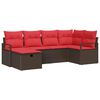 vidaXL Conjunto de Sof&aacute; de Jardim 6 unid. Castanho vime PE