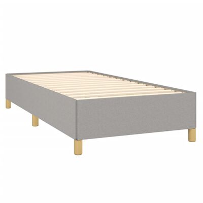 vidaXL Estrutura de cama 90x190 cm tecido cinza-claro